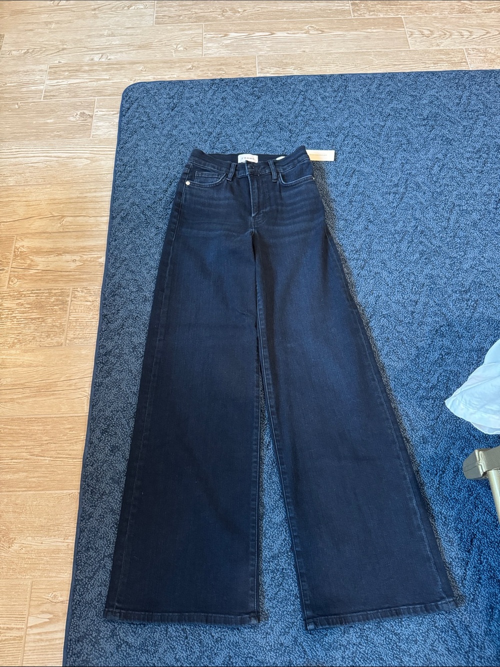 Frame Denim Le Slim Palazzo Wide-Leg Jeans in Navy Wash NWT